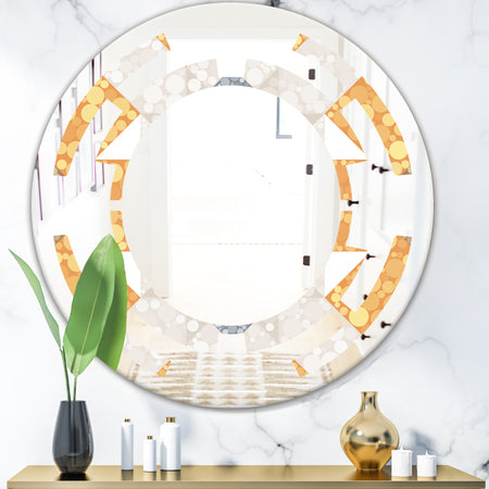 Geometric Retro Design I - Modern Round or Oval Wall Mirror - Space