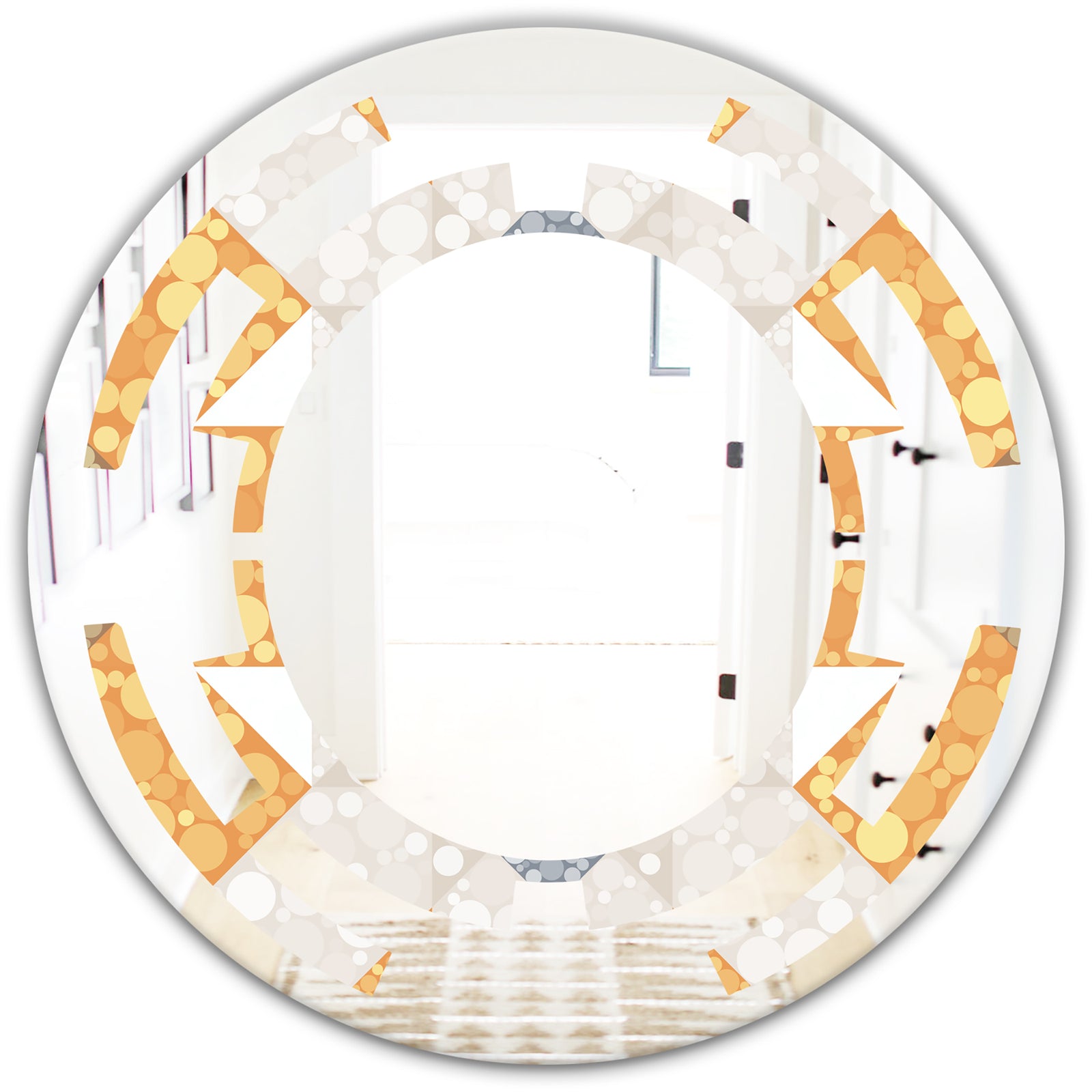Geometric Retro Design I - Modern Round or Oval Wall Mirror - Space