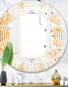 Geometric Retro Design I - Modern Round or Oval Wall Mirror - Wave