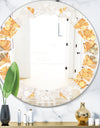 Geometric Retro Design I - Modern Round or Oval Wall Mirror - Leaves