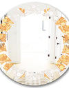 Geometric Retro Design I - Modern Round or Oval Wall Mirror - Leaves