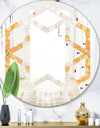 Geometric Retro Design I - Modern Round or Oval Wall Mirror - Hexagon Star