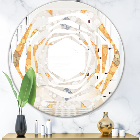 Geometric Retro Design I - Modern Round or Oval Wall Mirror - Whirl