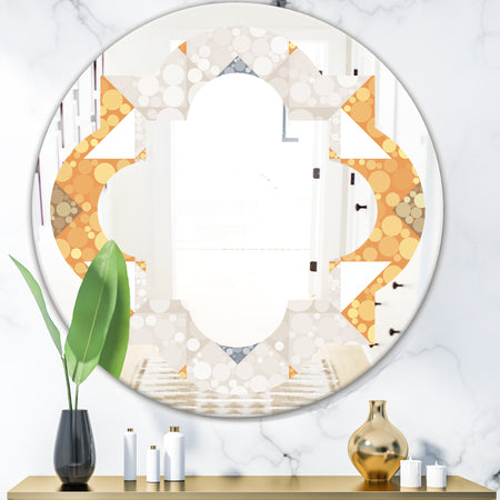 Geometric Retro Design I - Modern Round or Oval Wall Mirror - Quatrefoil
