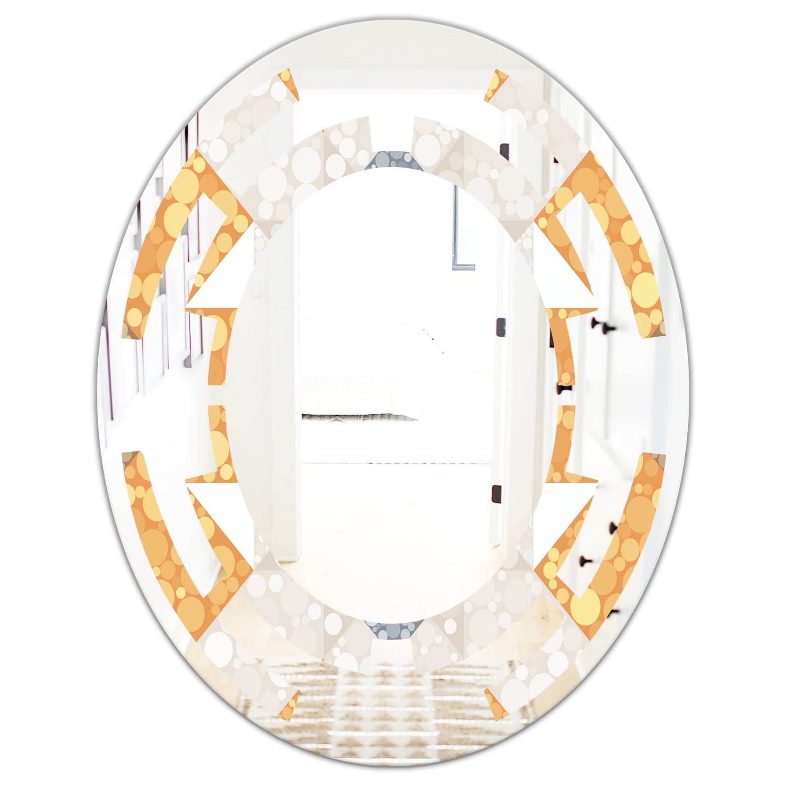 Geometric Retro Design I - Modern Round or Oval Wall Mirror - Space