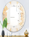 Geometric Retro Design I - Modern Round or Oval Wall Mirror - Wave