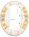Geometric Retro Design I - Modern Round or Oval Wall Mirror - Leaves