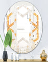Geometric Retro Design I - Modern Round or Oval Wall Mirror - Hexagon Star