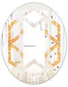 Geometric Retro Design I - Modern Round or Oval Wall Mirror - Hexagon Star