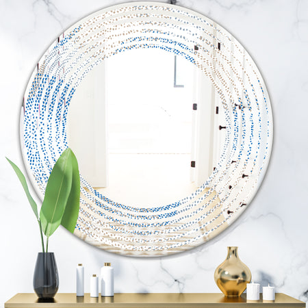 Abstract Retro Design I - Modern Round or Oval Wall Mirror - Wave