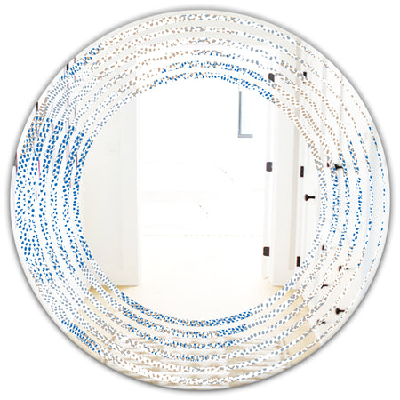Abstract Retro Design I - Modern Round or Oval Wall Mirror - Wave