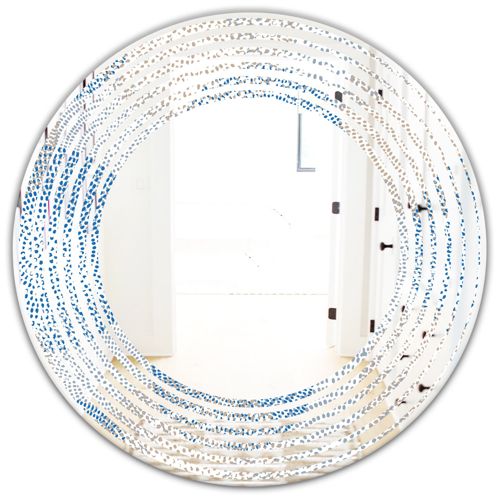 Abstract Retro Design I - Modern Round or Oval Wall Mirror - Wave