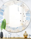 Abstract Retro Design I - Modern Round or Oval Wall Mirror - Leaves