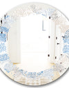 Abstract Retro Design I - Modern Round or Oval Wall Mirror - Leaves