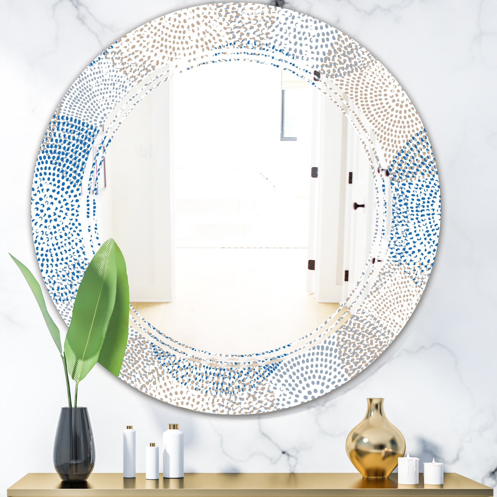 Abstract Retro Design I - Modern Round or Oval Wall Mirror - Triple C