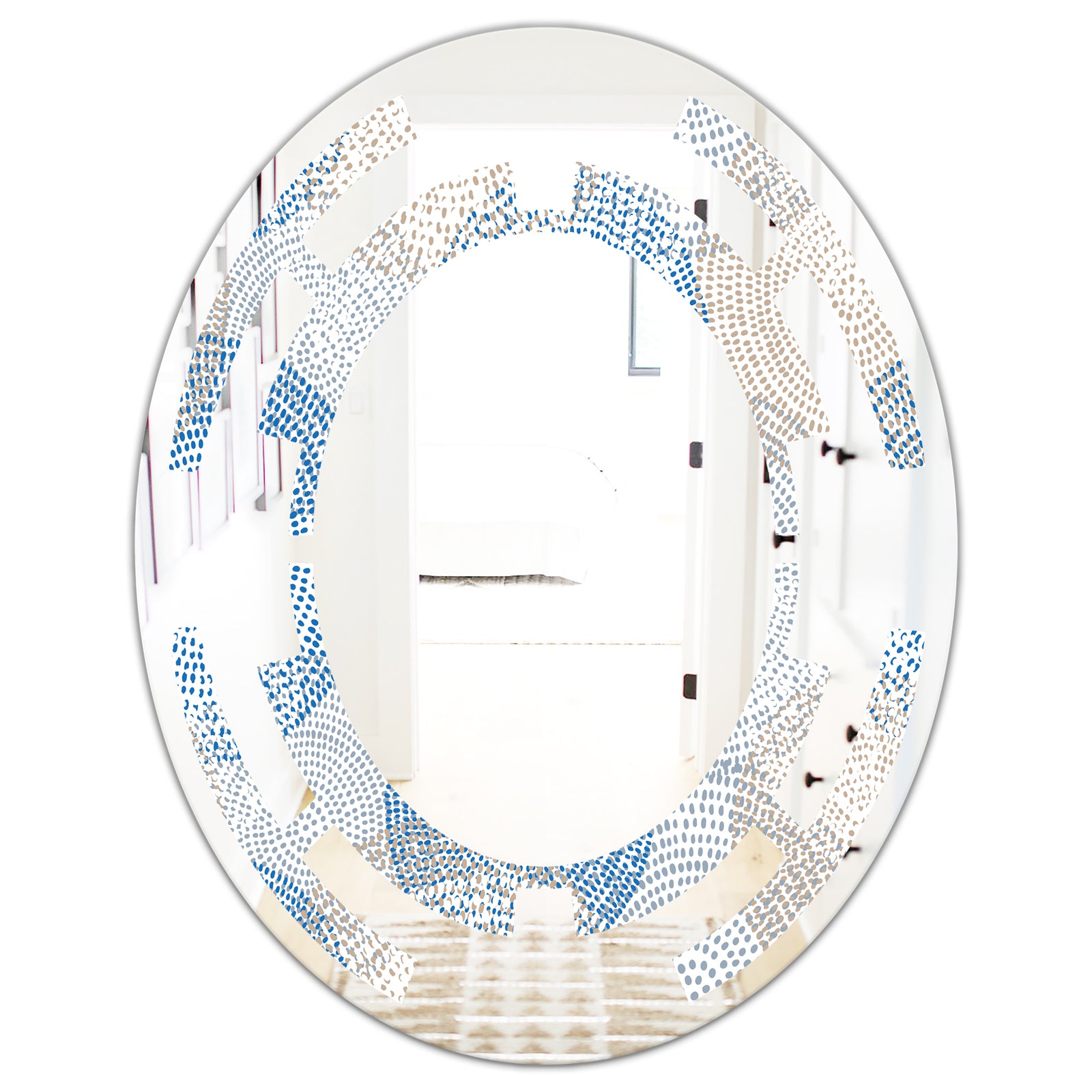 Abstract Retro Design I - Modern Round or Oval Wall Mirror - Space
