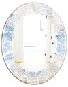 Abstract Retro Design I - Modern Round or Oval Wall Mirror - Leaves