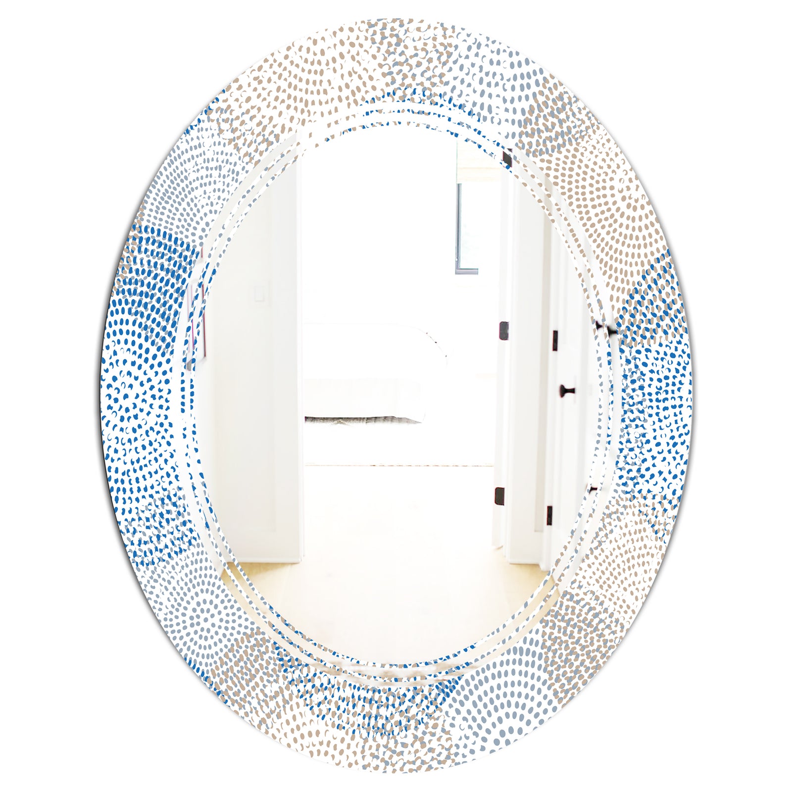 Abstract Retro Design I - Modern Round or Oval Wall Mirror - Triple C
