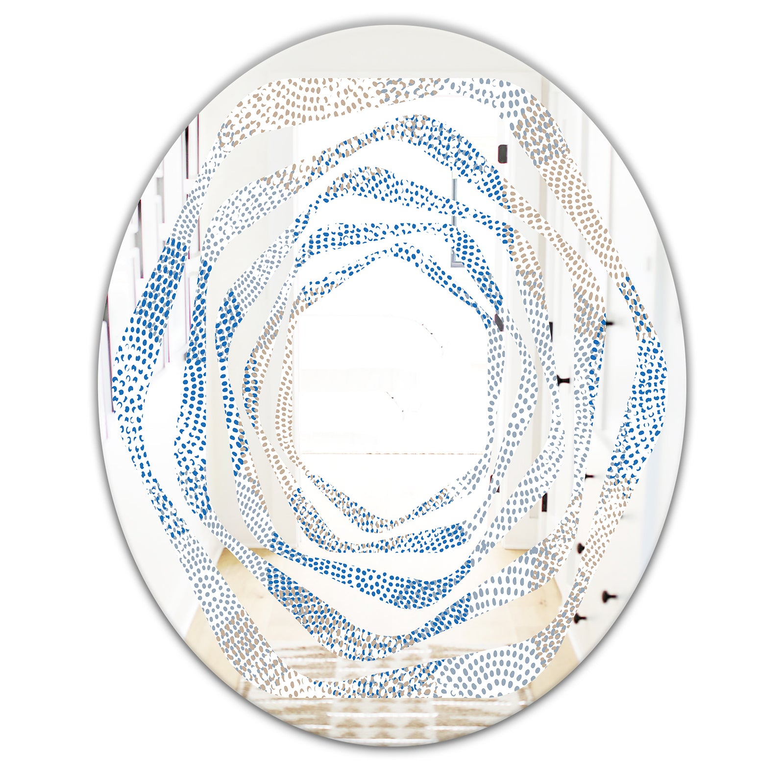 Abstract Retro Design I - Modern Round or Oval Wall Mirror - Whirl