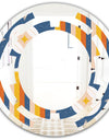 Retro Floral Pattern XI - Modern Round or Oval Wall Mirror - Space