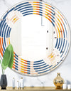 Retro Floral Pattern XI - Modern Round or Oval Wall Mirror - Wave