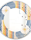 Retro Floral Pattern XI - Modern Round or Oval Wall Mirror - Wave