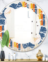 Retro Floral Pattern XI - Modern Round or Oval Wall Mirror - Leaves