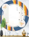 Retro Floral Pattern XI - Modern Round or Oval Wall Mirror - Triple C