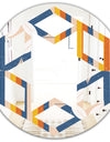 Retro Floral Pattern XI - Modern Round or Oval Wall Mirror - Hexagon Star