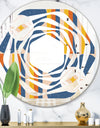Retro Floral Pattern XI - Modern Round or Oval Wall Mirror - Whirl