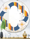Retro Floral Pattern XI - Modern Round or Oval Wall Mirror - Quatrefoil