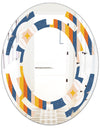 Retro Floral Pattern XI - Modern Round or Oval Wall Mirror - Space