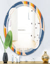 Retro Floral Pattern XI - Modern Round or Oval Wall Mirror - Triple C
