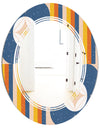 Retro Floral Pattern XI - Modern Round or Oval Wall Mirror - Triple C