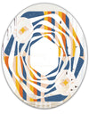 Retro Floral Pattern XI - Modern Round or Oval Wall Mirror - Whirl