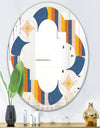 Retro Floral Pattern XI - Modern Round or Oval Wall Mirror - Quatrefoil