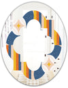 Retro Floral Pattern XI - Modern Round or Oval Wall Mirror - Quatrefoil