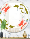 Retro Botanical Pattern I - Modern Round or Oval Wall Mirror - Space