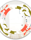 Retro Botanical Pattern I - Modern Round or Oval Wall Mirror - Space