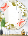 Retro Botanical Pattern I - Modern Round or Oval Wall Mirror - Wave