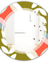 Retro Botanical Pattern I - Modern Round or Oval Wall Mirror - Triple C