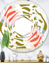 Retro Botanical Pattern I - Modern Round or Oval Wall Mirror - Whirl