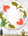 Retro Botanical Pattern I - Modern Round or Oval Wall Mirror - Quatrefoil