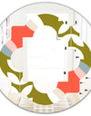 Retro Botanical Pattern I - Modern Round or Oval Wall Mirror - Quatrefoil