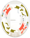 Retro Botanical Pattern I - Modern Round or Oval Wall Mirror - Space
