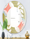 Retro Botanical Pattern I - Modern Round or Oval Wall Mirror - Wave