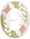 Retro Botanical Pattern I - Modern Round or Oval Wall Mirror - Wave