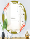 Retro Botanical Pattern I - Modern Round or Oval Wall Mirror - Triple C