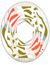 Retro Botanical Pattern I - Modern Round or Oval Wall Mirror - Whirl