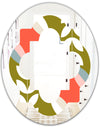 Retro Botanical Pattern I - Modern Round or Oval Wall Mirror - Quatrefoil